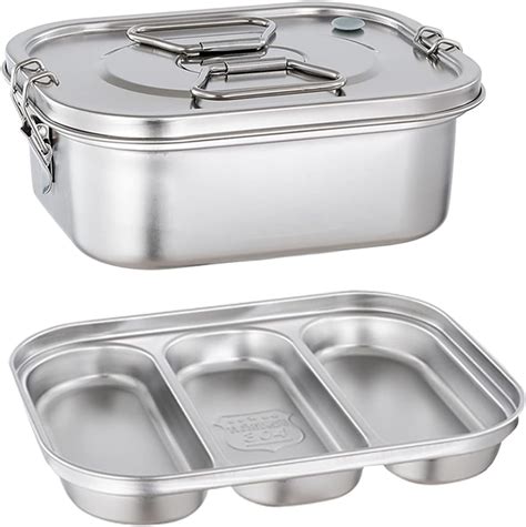 sus304 stainless steel lunch box|AIYoo Stainless Steel Divided Bento Box SUS 304 Stainless .